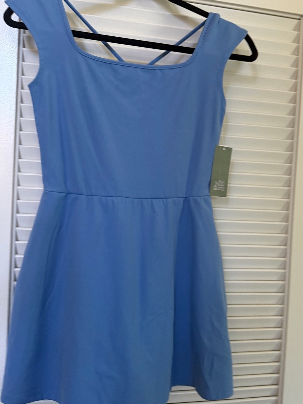 wild fable Periwinkle Blue Sleeveless Mini Dress with Crisscross Straps